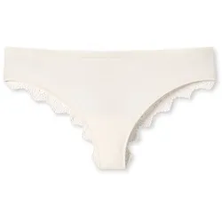 SCHIESSER Damen Slip - Brazil-Slip, Modal and Lace, Jersey mit Spitze, einfarbig Elfenbein 3XL