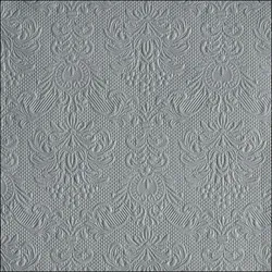 Ambiente 15 Servietten Papier 33x33cm 3-lagig - Einweg Papierservietten mit Ornamenten geprägt Hochzeit Dinner Gastronomie Party Hochzeitsservietten Grau