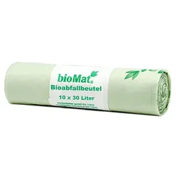 10 `bioMat` Kompostbeutel auf Stärkebasis 30 l 60 cm x 53 cm ohne Tragegriff
