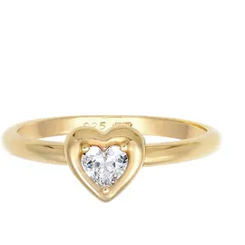 Elli Ring 925 Sterling Silber Herz in Gold | Gr.: 58