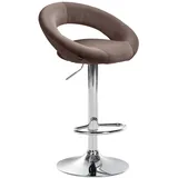 CLP Barhocker Olinda Samtbezug I Barstuhl höhenverstellbar und drehbar I Thekenhocker mit Rückenlehne und Fußstütze