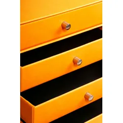Rhodiarama Schubladenbox mit 4 geschlossenen Laden, Kunstleder, 24,8x32 ,7x22,8cm - Orange 118860C