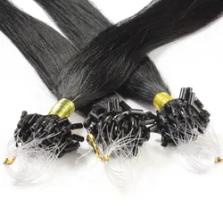 hair2heart Microring Extensions Echthaar #2/0 Schwarz 1g 50cm Damen 