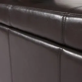 Mendler Garnitur Sitzgruppe Bank mit Aufbewahrung Kriens XXL+4 Stühle Littau, Leder ~ braun