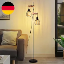 ZMH Vintage Stehlampe 152CM 2-flg. Schwarz
