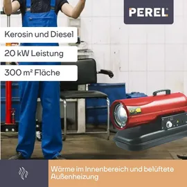 Perel Heißluftgenerator Heizlüfter 20 kW rot