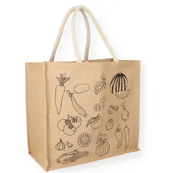 Nette 10 Tragetaschen aus Jute natur Jutetaschen 420 + 200 x 380 mm