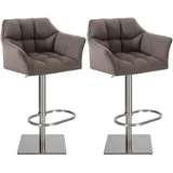 CLP Barhocker Damaso Stoff grau 2er Set