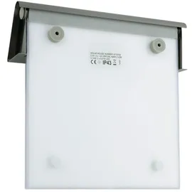 Melitec Solar-Hausnummer SH01 moderne LED-beleuchtete Hausnummer für außen, wasserdicht, aus Edelstahl, kabellose Solar-Hausnummernleuchte | Weiß/Silber