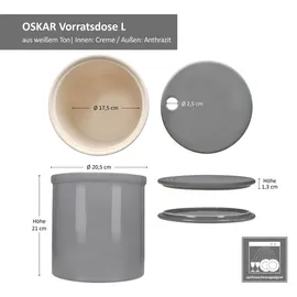 Mambocat Oskar Vorratsdose L grau Ø 20,5 cm