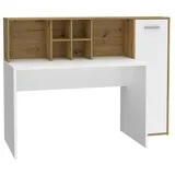 Forte Schreibtisch weiß Eiche Artisan Nachbildung B/H/T: ca. 158x116x66 cm - weiß, Eiche