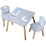 KESPER Kindertisch mit 2 Stühlen 55 x 45 x 55 cm MDF grau