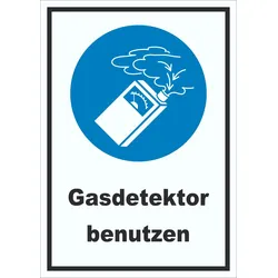 Gasdetektor benutzen Schild A5 (148x210mm)
