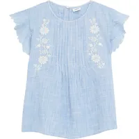 S.Oliver - Blusenshirt aus Baumwolle mit Streifenmuster und Stickereien,