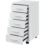[en.casa] Stockholm Rollcontainer 63 x 33 x 38 cm weiß