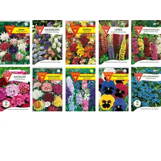 Blumen Samen Set: Sommerblumen-Paket / 10 verschiedene Sommerblumensorten/bunte Blumenwiese/Für Garten, Balkon und Hochbeet