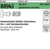 Halfen Hammerkopfschraube R 88943 6-ktmutter M16x100 Mu 8.8 galv.verz. 25St. HALFEN
