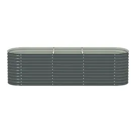 vidaXL Garten-Hochbeet verzinkter Stahl 320 x 80 x 81 cm Grau