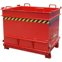 Bauer Südlohn Baustoffcontainer BC 1000 (Steinklammer-Entriegelung), lackiert, Feuerrot