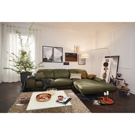 Musterring Wohnlandschaft MUSTERRING "MR 2490 Ecksofa mit erstklassigem Sitzkomfort, Long-Life-Leder", grün (camouflage, b), B:342cm T:207cm, Sofas, Wohnlandschaft, Bronze-Fuß, Sitzhöhe 48cm, wahlweise mit Funktionen, Maße 342 x 207 cm
