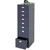 Mendler Rollcontainer Boston T851, Schubladenschrank Stahlschrank, 110x28x41cm 8 Schubladen ~ dunkelgrau