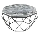 Riess-Ambiente Couchtisch Diamond 70cm grau mit Marmorplatte Wohnzimmertisch Tisch