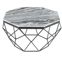 Riess-Ambiente Couchtisch Diamond 70cm grau mit Marmorplatte Wohnzimmertisch Tisch