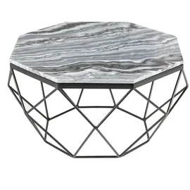Riess-Ambiente Couchtisch Diamond 70cm grau mit Marmorplatte Wohnzimmertisch Tisch
