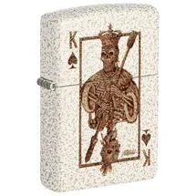 Zippo Sturmfeuerzeug - Rick Rietveld Ace Skull, Mercury Glass, Color Image - Nachfüllbar - Wiederverwendbar - Windfestes Design - Geschenkbox - Made in USA