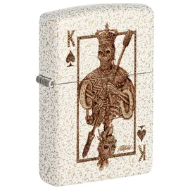 Zippo Sturmfeuerzeug - Rick Rietveld Ace Skull, Mercury Glass, Color Image - Nachfüllbar - Wiederverwendbar - Windfestes Design - Geschenkbox - Made in USA