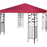 COSTWAY 3x3m Ersatzdach für Garten Pavillon, mit Ablaufloechern & Klettverschlüssen, Pavillondach Ersatzbezug mit Ablaufloechern & Klettverschlüssen