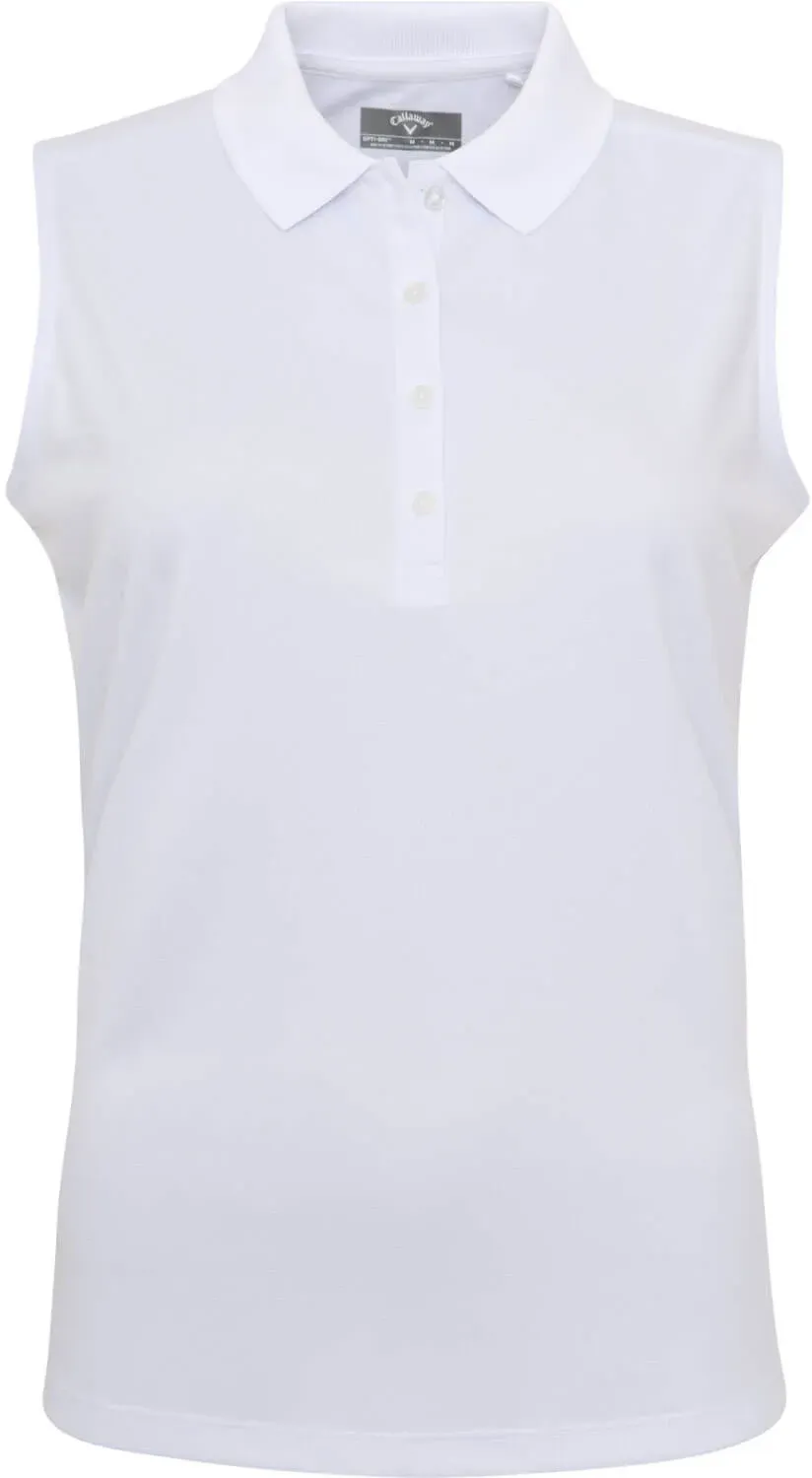 Callaway Polo Knit, ärmellos, weiss