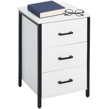 Relaxdays Nachtschrank 3 Schubladen 40 x 40 x 60 cm Weiß/Schwarz