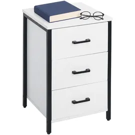 Relaxdays Nachtschrank 3 Schubladen 40 x 40 x 60 cm Weiß/Schwarz