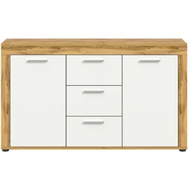 VCM Sideboard Jam 125 x 80 x 35 cm Eiche Wotan / Weiß