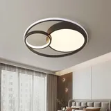 Style home LED Deckenleuchte Deckenlampe 55W Ø50x8.5cm dimmbar mit Fernbedienung, Leuchte für Wohnzimmer Schlafzimmer Büro, Schwarz - Schwarz