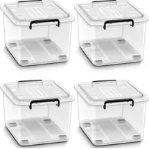 tillvex Aufbewahrungsbox 62 l 4-tlg. Transparent/Schwarz