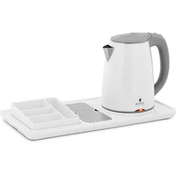 Royal Catering Professioneller Hotel-Wasserkocher - weiß - 1,2 L - 1800 W – mit Kaffee- und Teestation