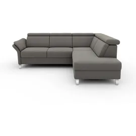 sit&more Ecksofa SIT & MORE "Vincenzo L-Form", grau (hellgrau), B:245cm H:84cm T:193cm, Sofas, Ecksofa, inklusive Kopfteilverstellung, wahlweise mit Bettfunktion, Bettkasten