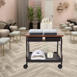 dgjmuu Fußbad Spa Wagen mit klappbarer Tischplatte und kleinen Lenkrollen, für Fußstütze Pediküre Maniküre Funiture Massage Tisch Fußstütze Stand