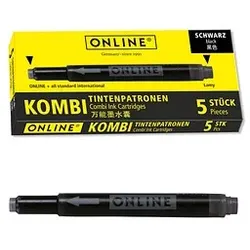 ONLINE® 17306/12 Tintenpatronen für Füller schwarz 5 St.