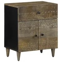 VidaXL Nachttisch Hellgrau 50x33x60 cm Massivholz Mango