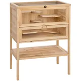 Tectake Kleintierkäfig 60 x 40 x 80 cm Braun