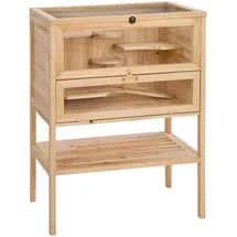 Tectake Kleintierkäfig 60 x 40 x 80 cm Braun