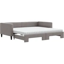 vidaXL Tagesbett Ausziehbar mit Matratzen Taupe 100x200 cm Stoff