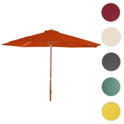 Sonnenschirm Florida, Gartenschirm Marktschirm, √ò 3,5m Polyester/Holz 7kg ~ terracotta