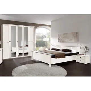 Schlafzimmer-Set WIMEX "Chalet", weiß, B/H: 180cm x 200cm, Schlafzimmermöbel-Sets, mit dekorativen Aufleistungen