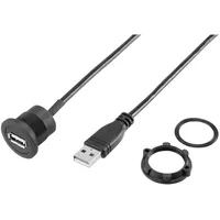 TRU Components USB-19-BK USB A Einbaubuchse 2.0 Buchse, Einbau