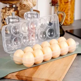 Excellent Houseware Vorratsdose Eier transparent 27 x 9 x 7 cm