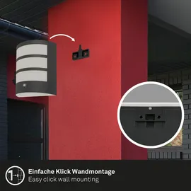 Briloner LED Außenwandleuchte Akku 5,8W schwarz Sensor warmweiß